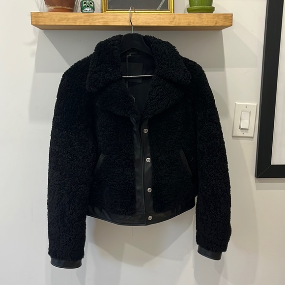 NWT ALLSAINTS MADSEN SHEARLING JACKET - Picture 2 of 5